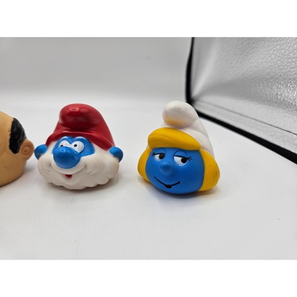 Smurfs Vintage 1983 Peyo Plastic Heads Collectible Toy Lot of 5 Finger Puppets - Picture 4 of 11